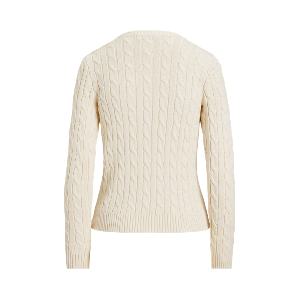 Baumwollpullover mit Zopfmuster Lauren in Mascarpone-Creme 7