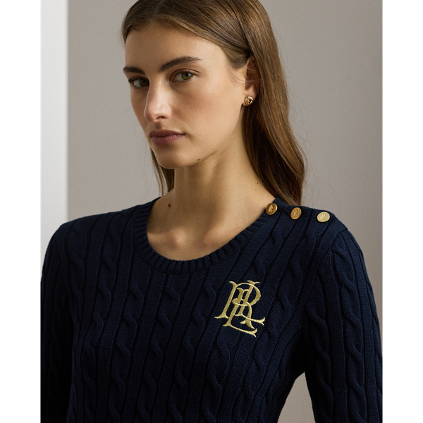 Baumwollpullover mit Zopfmuster Lauren in Lauren-Navy 6