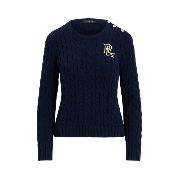 Baumwollpullover mit Zopfmuster Lauren in Lauren-Navy 2