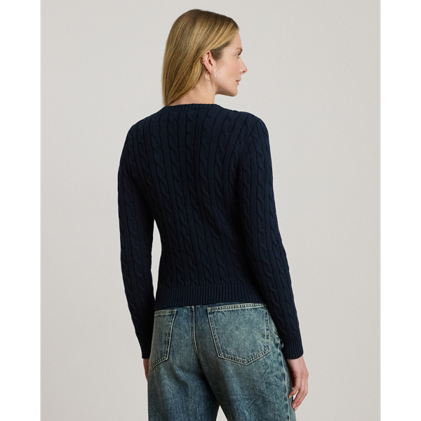 Baumwollstrickjacke mit Zopfmuster Lauren in Lauren-Navy 5