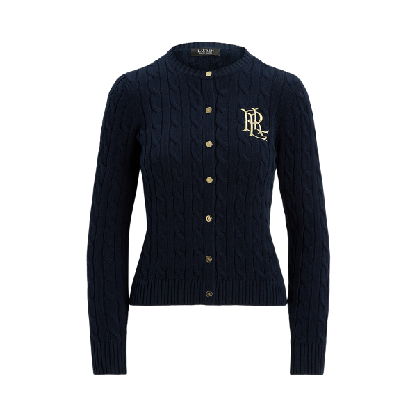 Baumwollstrickjacke mit Zopfmuster Lauren in Lauren-Navy 2