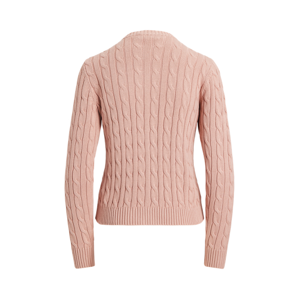 Baumwollstrickjacke mit Zopfmuster Lauren in Sonnenaufgangs-Ros&eacute; 2