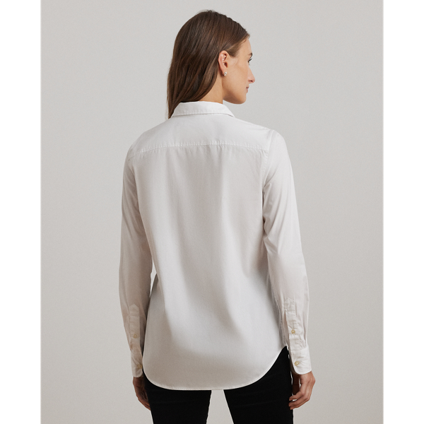 White Classic Fit Beaded-Crest Shirt Lauren 5