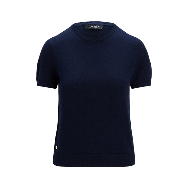 Cotton-Blend Short-Sleeve Jumper