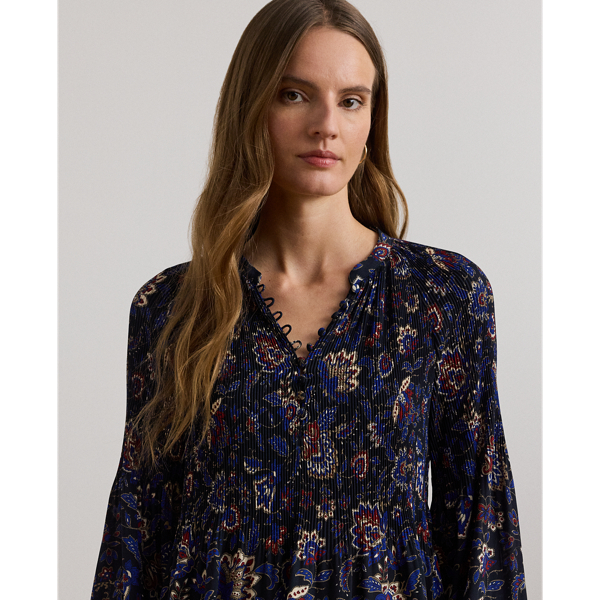LAUREN RALPH LAUREN ★ 印象的 フローラル ジョーゼット ガウン 大人気おしゃれに差【Ralph Lauren】ケープ ジョーゼット ガウン