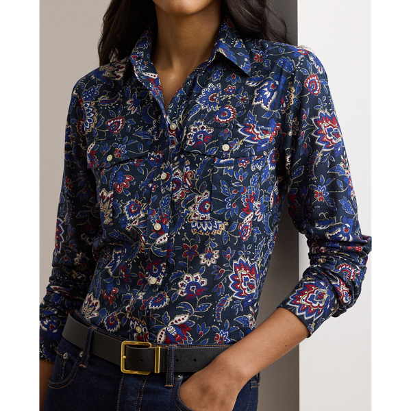 ブラウス シャツ クラシック フィット フローラル コットン ボイル シャツ レディース RALPH LAUREN｜クラシック フィット フローラル コットン ボイル