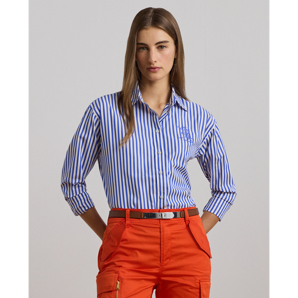 ラルフ・ローレン Lauren Ralph Lauren リラックスフィット Striped Broadcloth Shirt レディース シャツ ト リラックス フィット ストライプド ブロードクロス シャツ