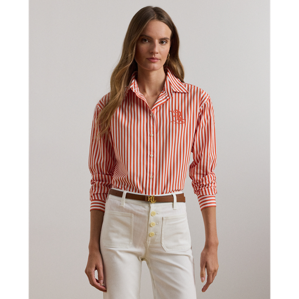 Chemise rayée en popeline Relaxed Fit