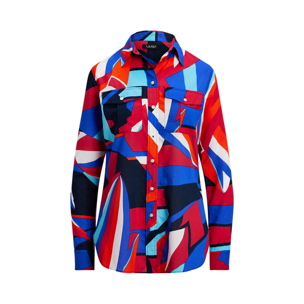 LAUREN RALPH LAUREN / ローレン ラルフ ローレン クラシック フィット プリント コットン ボイル シャツ クラシック フィット プリント コットン ボイル シャツ | ラルフ