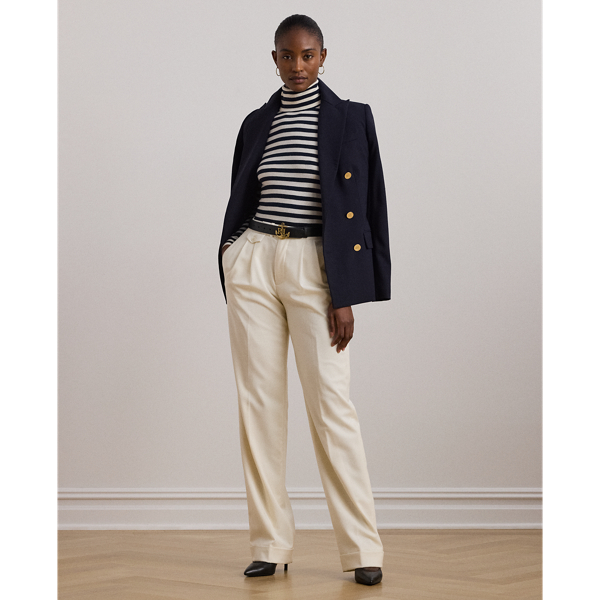 Blazer Silk Turtlenecks Layering Striped Silk-Blend Turtleneck Sweater