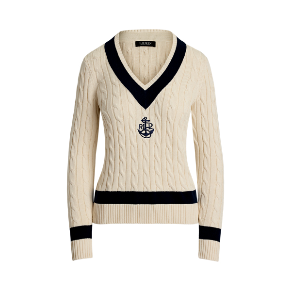 [폴로] Cable-Knit Cotton Cricket Sweater