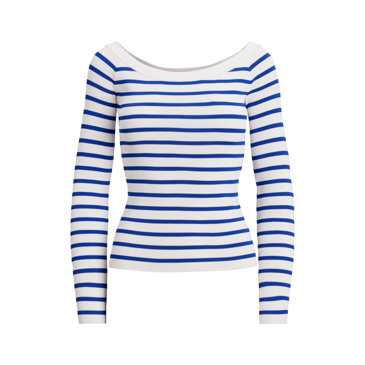 (取寄) ローレン ラルフローレン レディース ストライプド セーター Lauren Ralph Lauren women Striped Ballet-neck Sweater White/New Sapphire Striped Ballet-Neck Jumper for Women | Ralph Lauren® PY