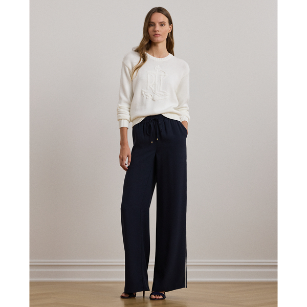 White Anchor-Logo Combed Cotton Sweater Lauren 4