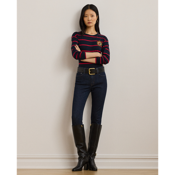 LAUREN RALPH LAUREN / ローレン ラルフ ローレン ストライプド ジャージー ロングスリーブ Tシャツ ストライプド ジャージー ロングスリーブ Tシャツ | ラルフ