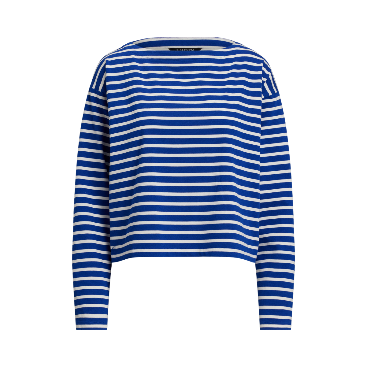 Striped Cotton Jersey Boatneck Top