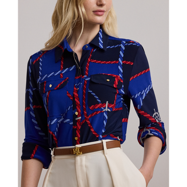 LAUREN RALPH LAUREN / ローレン ラルフ ローレン スリム フィット ローププリント ジャージー シャツ スリム フィット ローププリント ジャージー シャツ | ラルフ