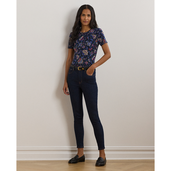 ラルフ・ローレン Lauren Ralph Lauren Floral ストレッチ Cotton Crewneck Tee レディース シャツ トップ 00000000_zi_4941aa4c-36fc-4ef2