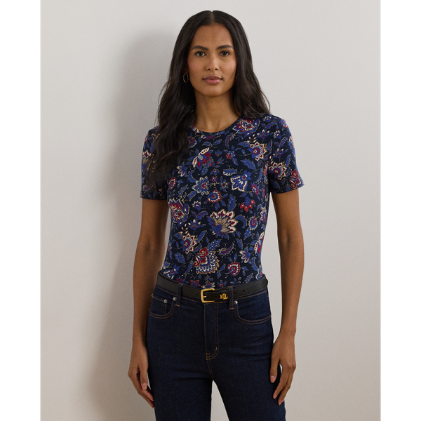 ラルフ・ローレン Lauren Ralph Lauren Plus Size Floral ストレッチ Cotton Crewneck Tee レディ Women's Lauren Ralph Lauren Plus Size Floral Stretch Cotton