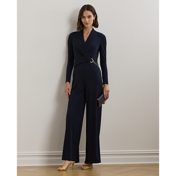 Chain Trim Jersey Surplice Jumpsuit for Women Ralph Lauren QA