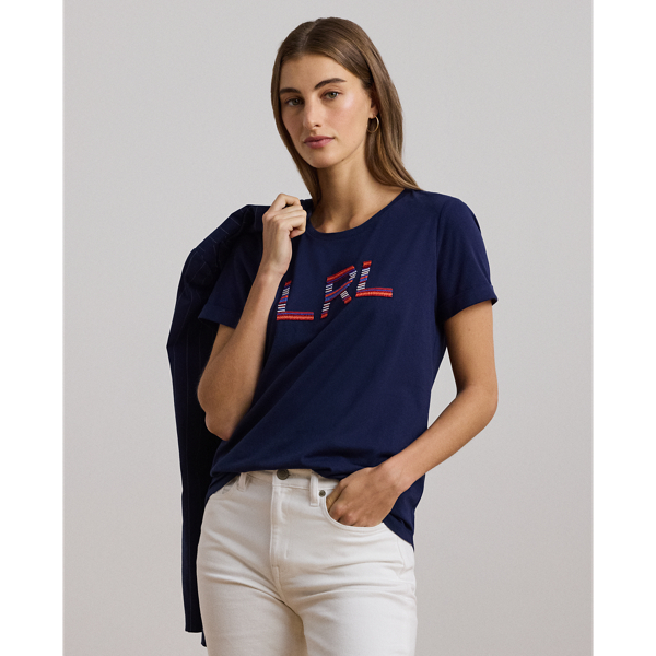 ビーデッドロゴ コットン ジャージー Tシャツ | ラルフ ローレン