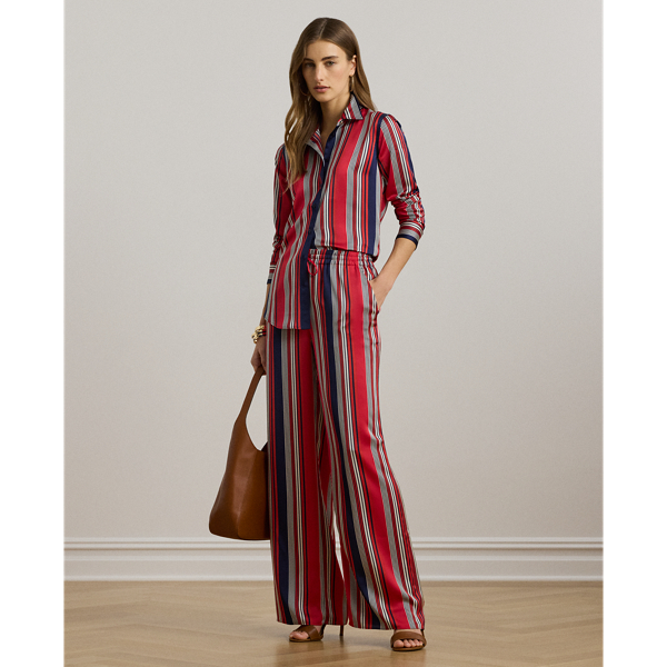 パンツ POLO RALPH LAUREN Women Straight Pants 211948673 1832 RED Polo Ralph Lauren Pleated Straight Leg Pants | Shopbop