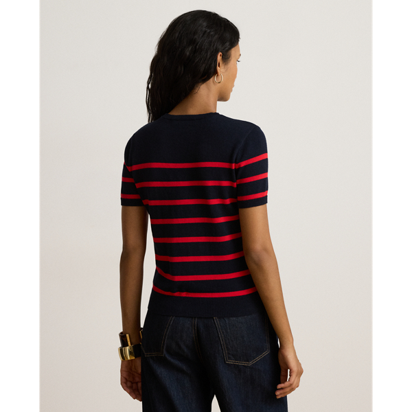 Striped Short-Sleeve Sweater