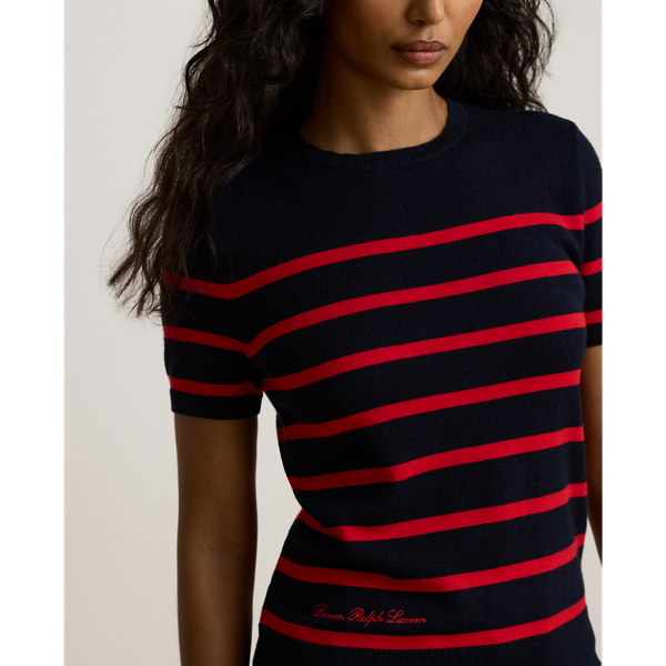 Striped Short-Sleeve Sweater