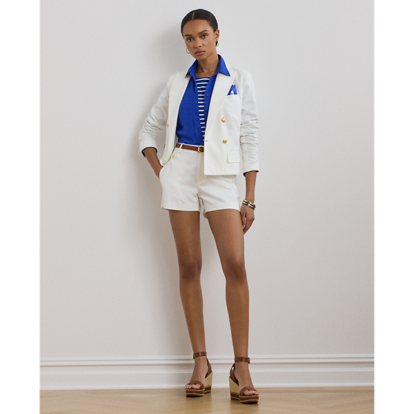 White Baumwollsegeltuch-Shorts mit Stretch Lauren 1