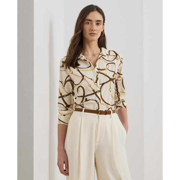 Chemise motif brides crêpe Classic Fit