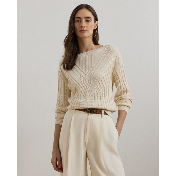 ローレン ラルフローレン LAUREN Ralph Lauren Cotton-Blend Boatneck Sweater レディース Sweate Lauren Ralph Lauren Women's Dolman-Sleeve Boatneck Sweater