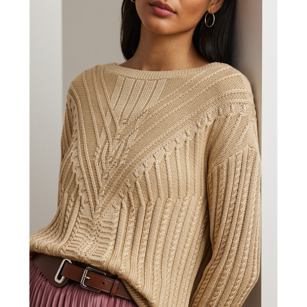 ローレン ラルフローレン LAUREN Ralph Lauren Cotton-Blend Boatneck Sweater レディース Sweate Lauren Ralph Lauren Women's Dolman-Sleeve Boatneck Sweater