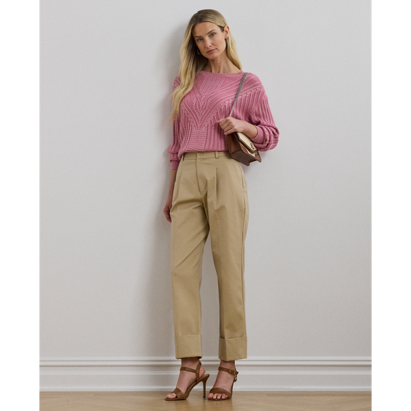 Cable-Knit Cotton-Blend Boatneck Sweater