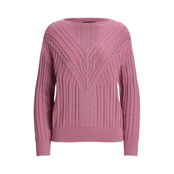 ラルフ・ローレン Lauren Ralph Lauren Cable-ニット Cotton-Blend Boatneck Sweater レディース Lauren Ralph Lauren Women's Cable-Knit Cotton-Blend Sweater
