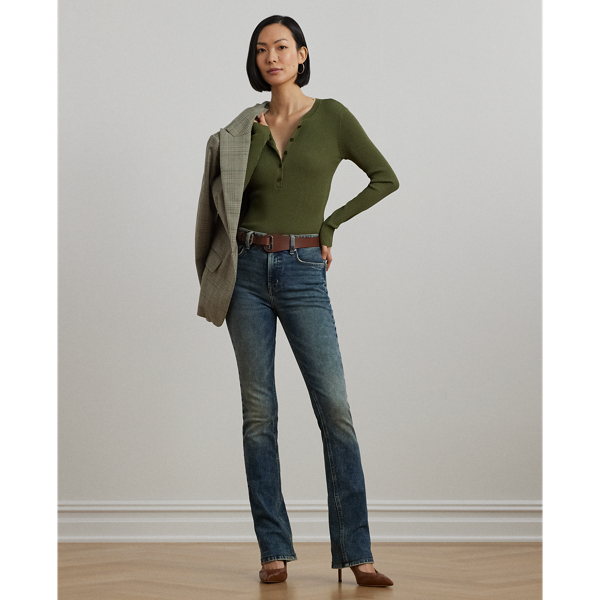 Olive Grove Rib-Knit Henley Jumper Lauren 4