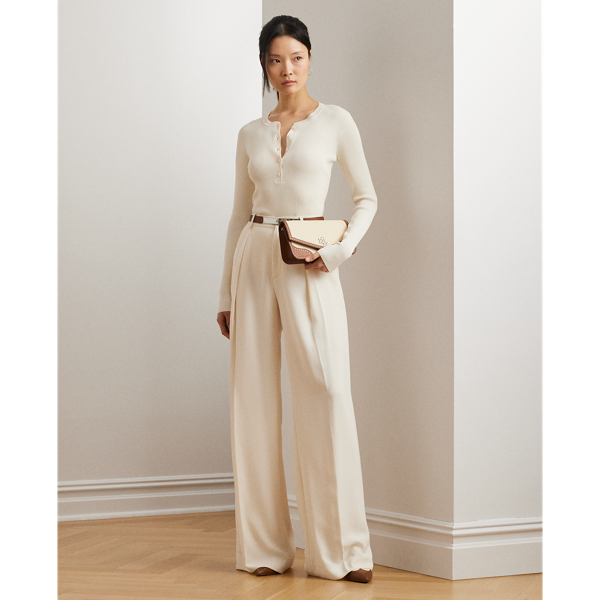 ローレン ラルフ ローレン LAUREN RALPH LAUREN リブニット ヘンリーネック セーター （300グリーン） リブニット ヘンリーネック セーター