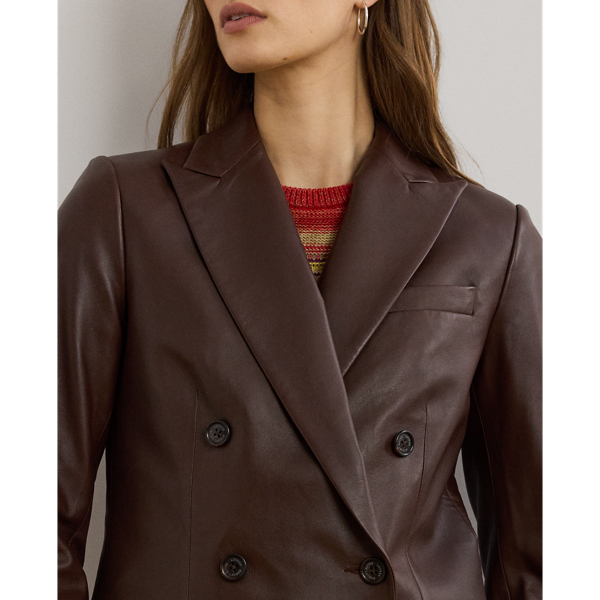 Double-Breasted Lambskin Blazer