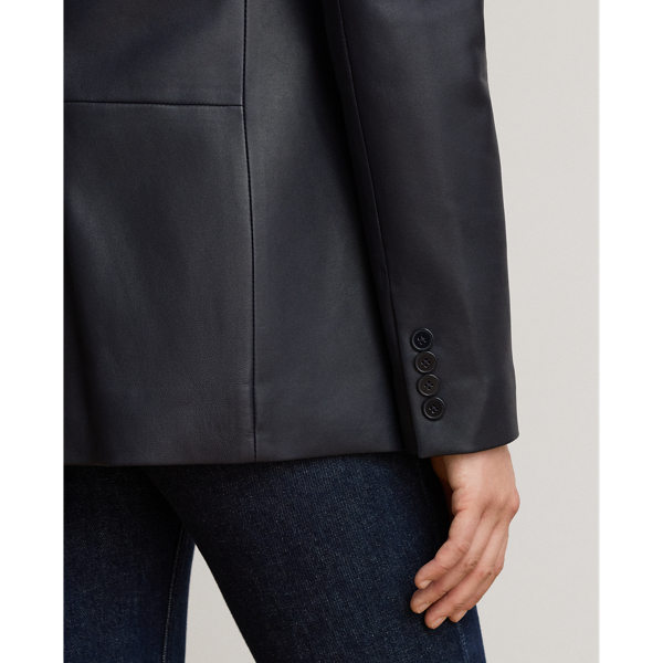 Lauren Navy Double-Breasted Lambskin Blazer Lauren 7