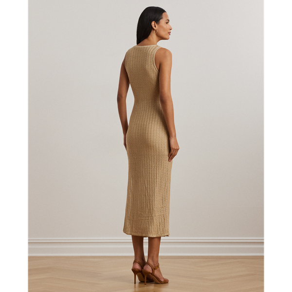 Pointelle-Knit Sleeveless Sweater Dress