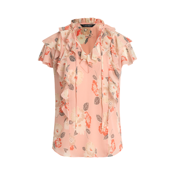 ラルフ・ローレン Lauren Ralph Lauren Floral Ruffle-Trim ette Blouse レディース シャツ 32470448_fpx.tif?$filterlrg$&