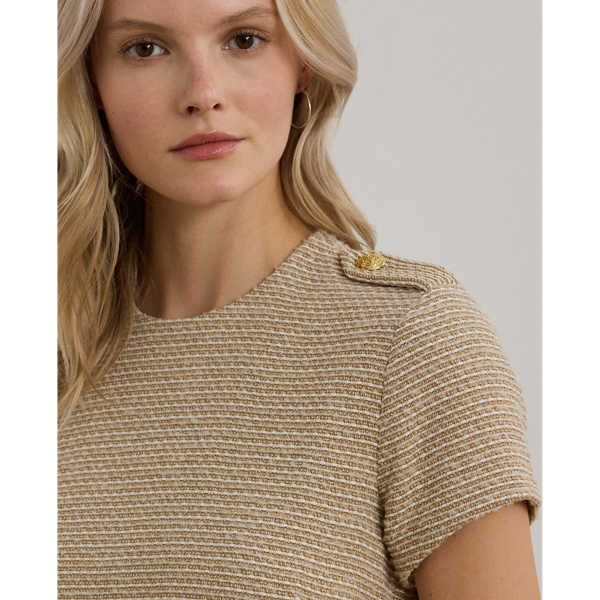 【Ralph Lauren】ボタントリム ブークレ シースドレス ボタントリム ブークレ シース ドレス | ラルフ ローレン公式