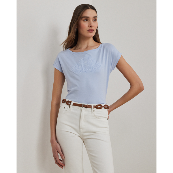 T-shirt à logo brodé en jersey de coton