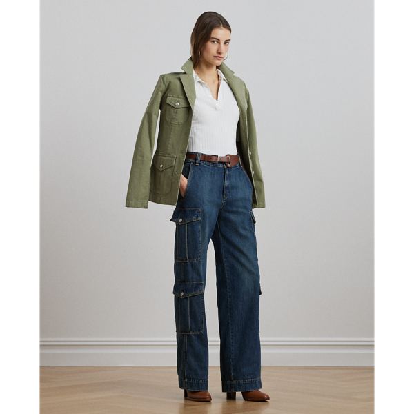 Haze Wash Cargo-Jeans mit hoher Leibhöhe Lauren 1