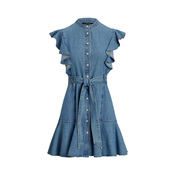 Belted Slub Jersey One-Shoulder Dress