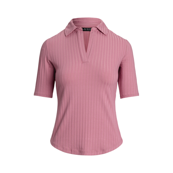 Rib-Knit Cotton-Blend Elbow-Sleeve Tee