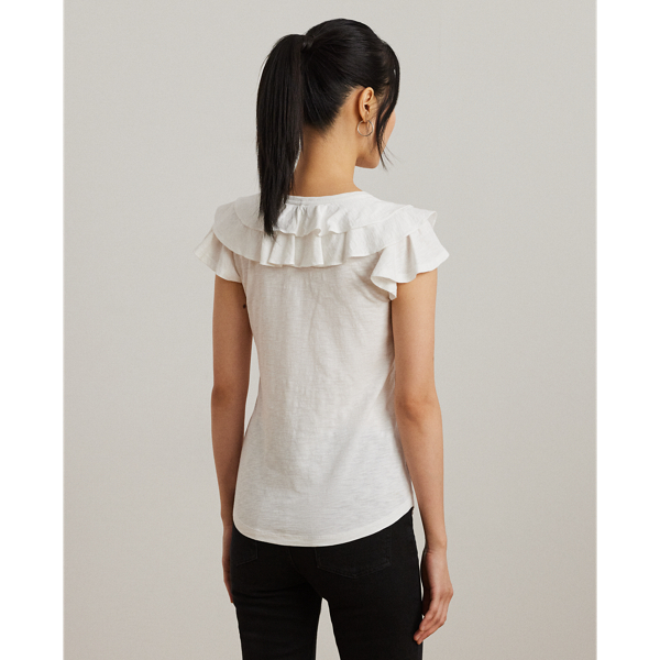 フリルトリム ジャージー フラッタースリーブ Tシャツ | ラルフ