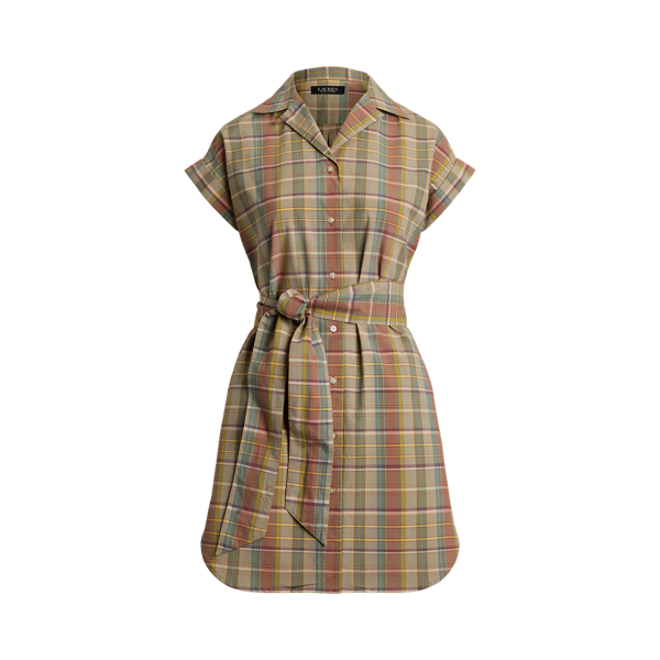 新着☆【RRL RalphLauren】Plaid Cotton-Linen Shirtdress Plaid Linen Shirtdress