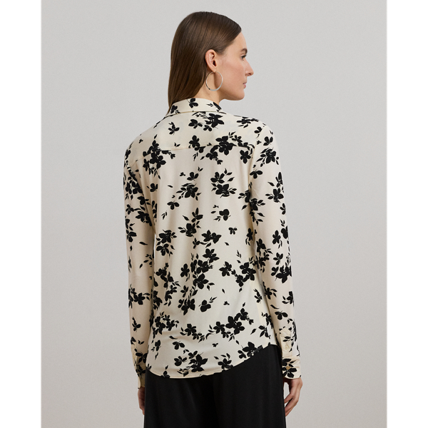 (取寄) ローレン ラルフローレン レディース スリム フィット プリント ストレッチ ジャージ シャツ Lauren Ralph Lauren women Slim Fit Print Stretch Jersey Women's Lauren Ralph Lauren Slim Fit Print Stretch Jersey
