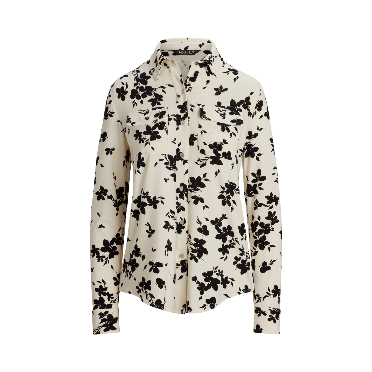 (取寄) ローレン ラルフローレン レディース スリム フィット プリント ストレッチ ジャージ シャツ Lauren Ralph Lauren women Slim Fit Print Stretch Jersey Slim Fit Print Stretch Jersey Shirt