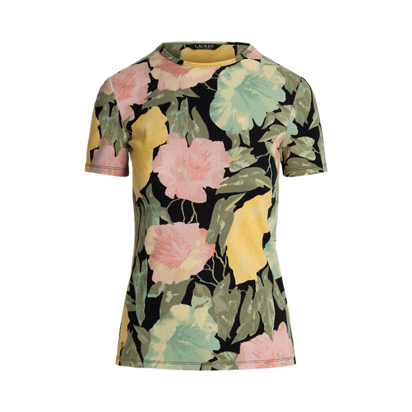 売れ筋商品|||ラルフローレン Tシャツ レディース トップス BELTING PRINT COTTON BLEND CREWNECK TEE - Print T-shirt - cream/multi-colored Belting-Print Cotton-Blend Crewneck Tee
