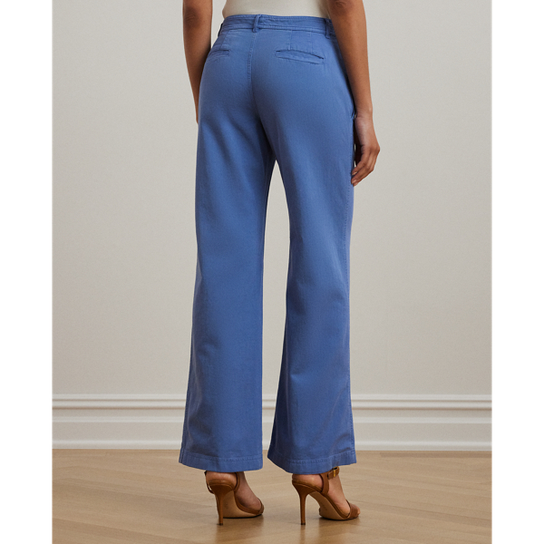Medium Blue Wash Cotton Twill Wide-Leg Pant Lauren 5